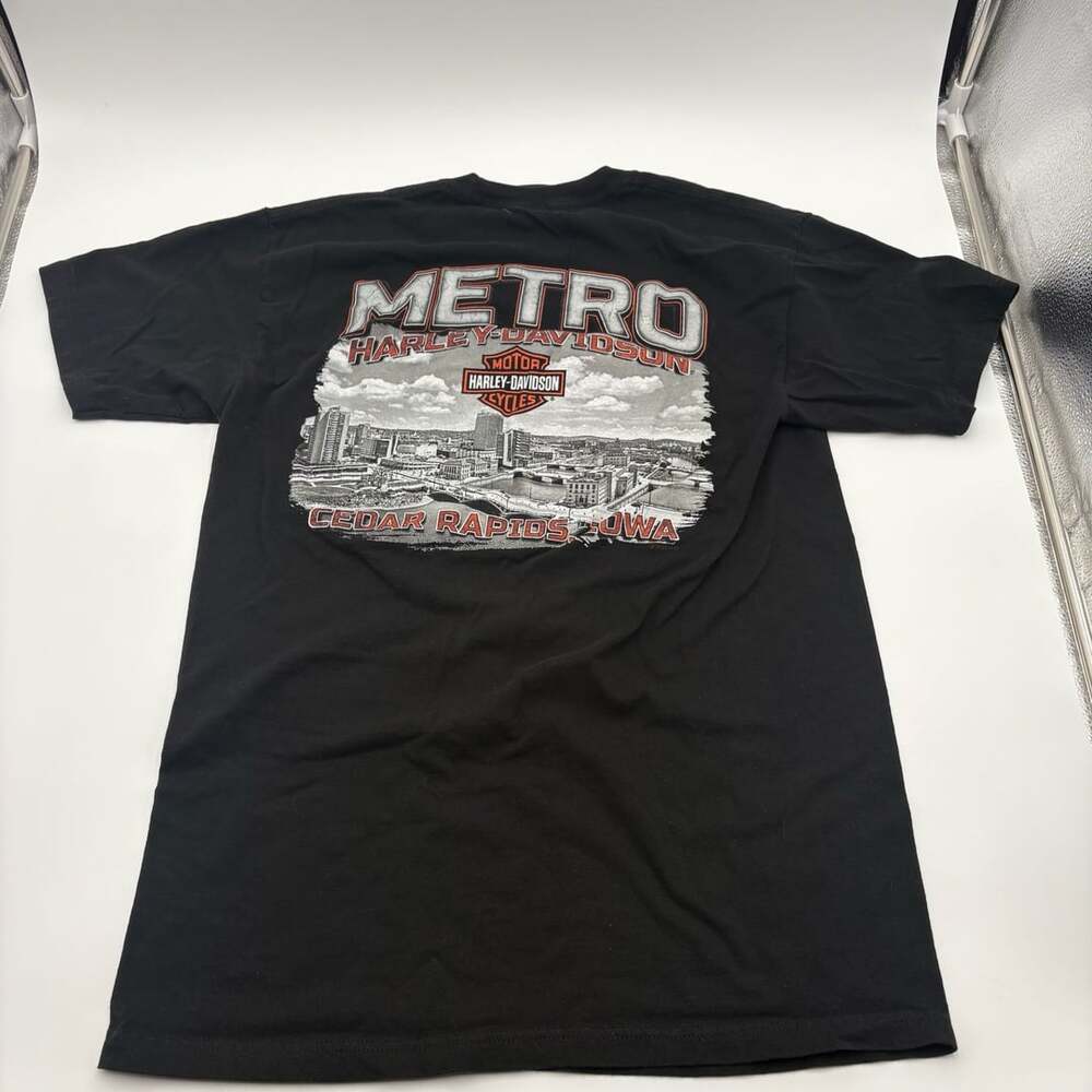 Harley Davidson Metro Cedar Rapids Iowa T-Shirt Black